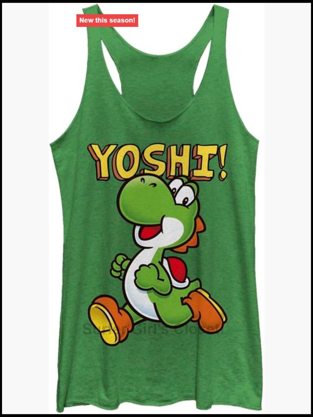 Nintendo Yoshi Women's Racerback Tank Top Sleeveless Relaxed Fit